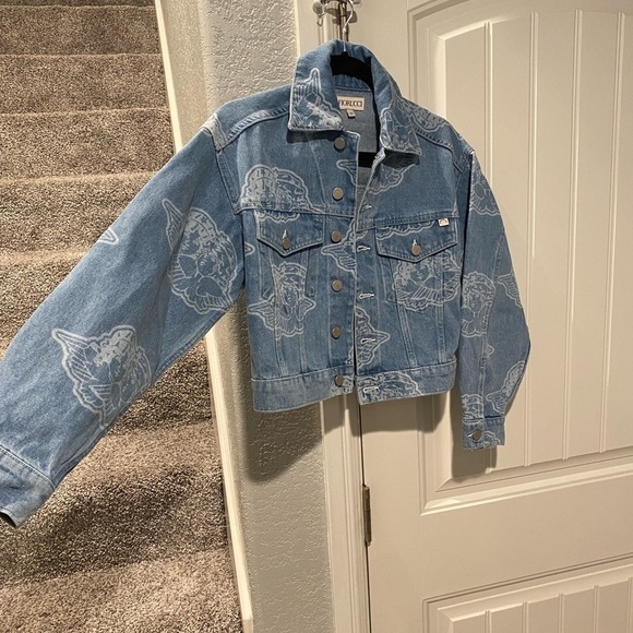 FIORUCCI ALL OVER ANGELS DENIM JACKET BLUE - Picture 10 of 13